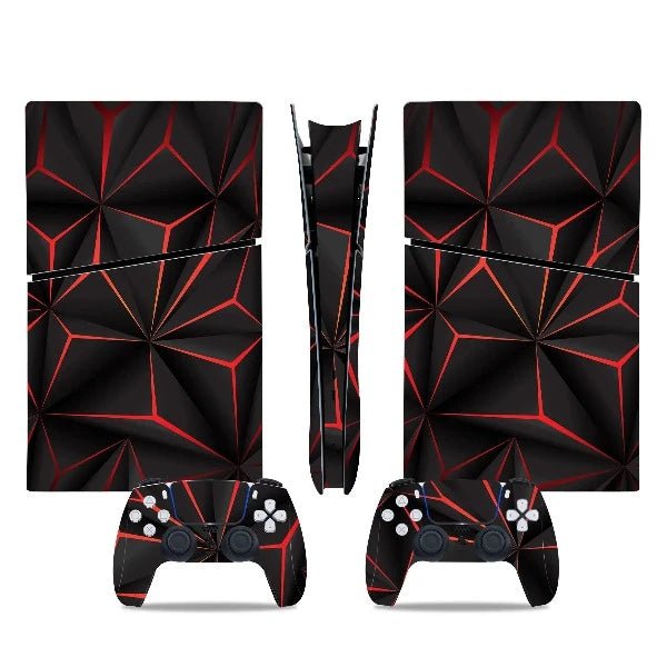 stickers ps5 slim spirale noir et rouge