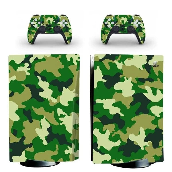 stickers ps5 camouflage vert jungle