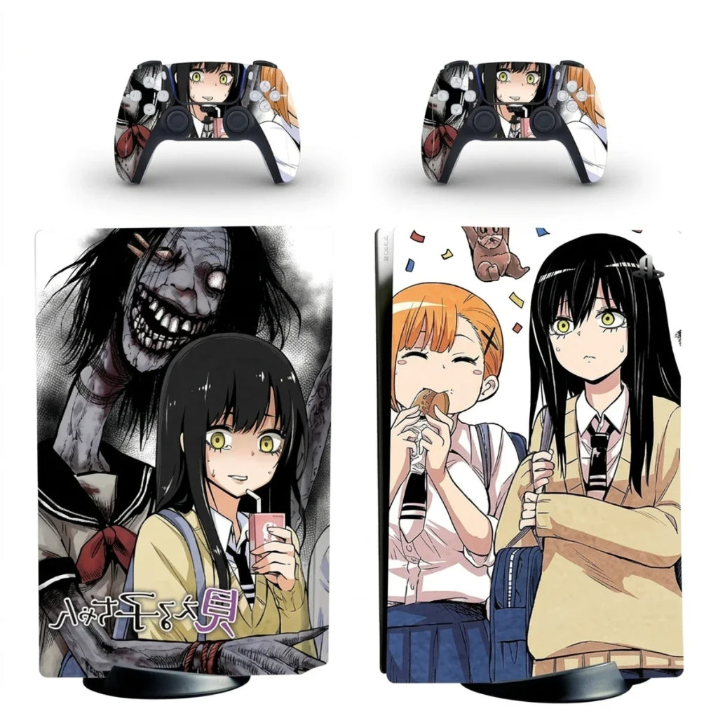 autocollant ps5 anime étudiante horreur