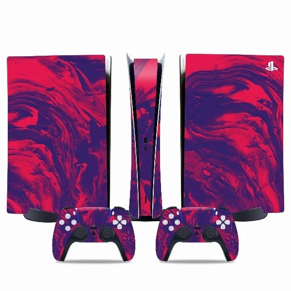 stickers ps5 art fluide rouge