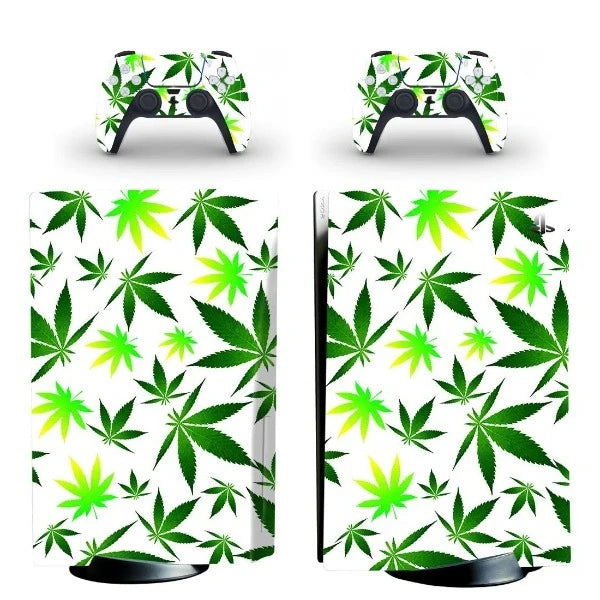 stickers ps5 blanc weed