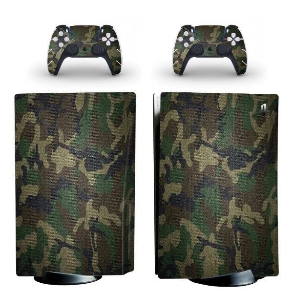 stickers ps5 camouflage woodland américain