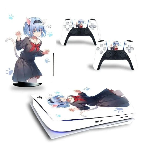 stickers ps5 chat et etudiante