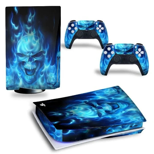 stickers ps5 crane flamme bleu