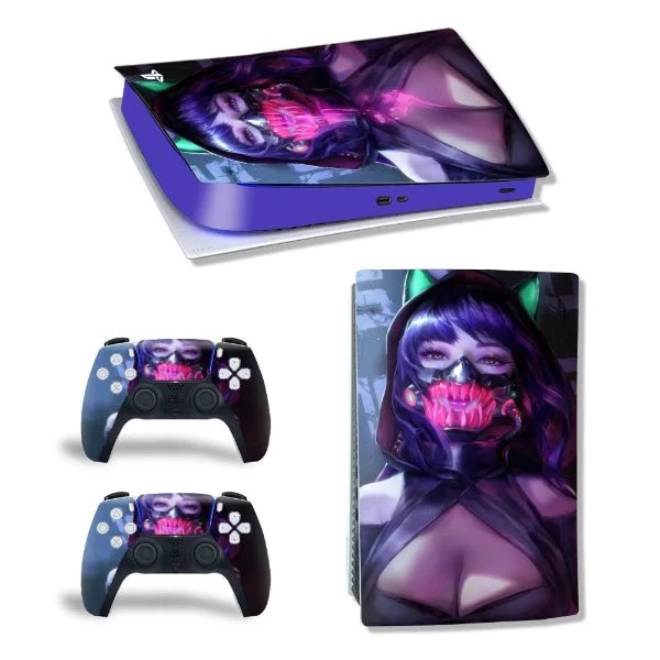 stickers ps5 cyber girl cat