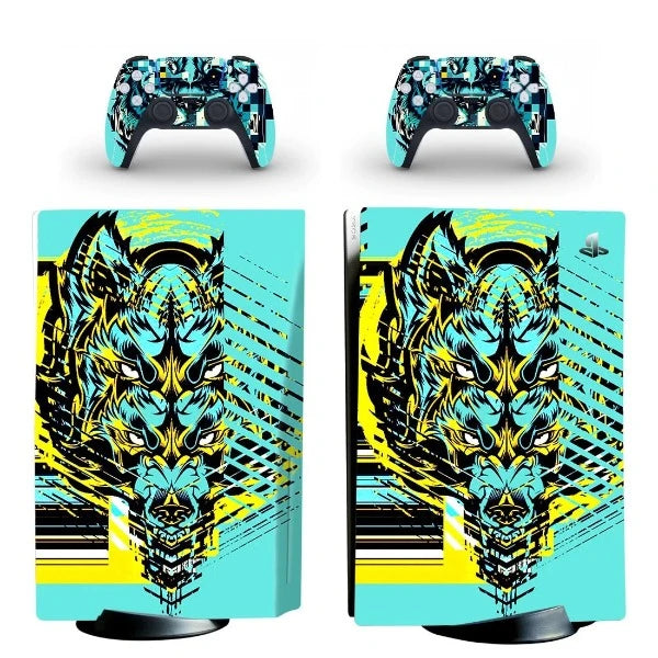 stickers ps5 cyber wolf