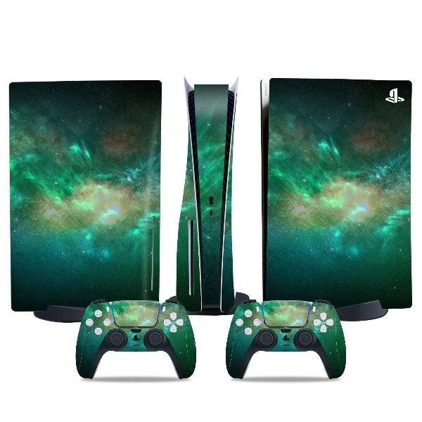 stickers ps5 galaxie verte