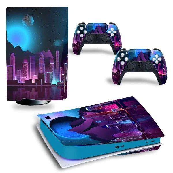 stickers ps5 jeu ville nuit