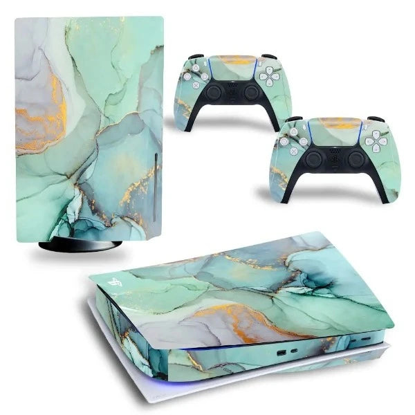 stickers ps5 marbre bleu