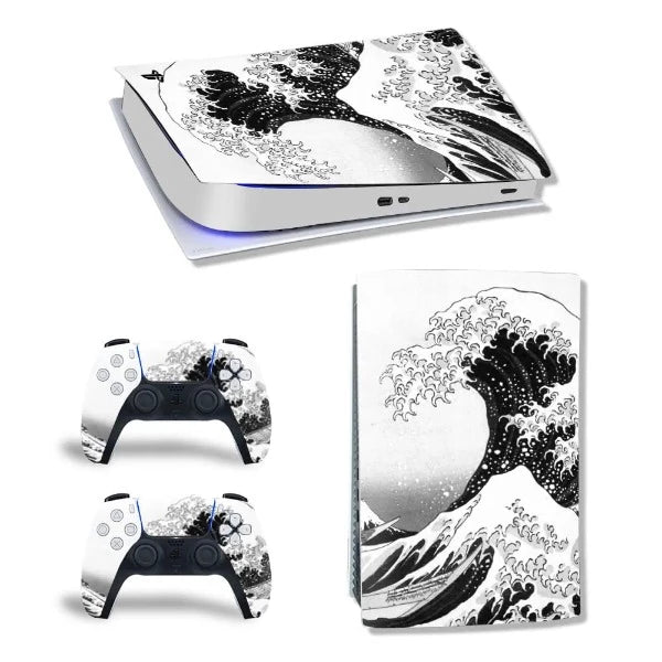 stickers ps5 mer japonaise blanche