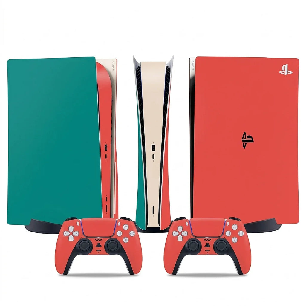 autocollant ps5 orange vert