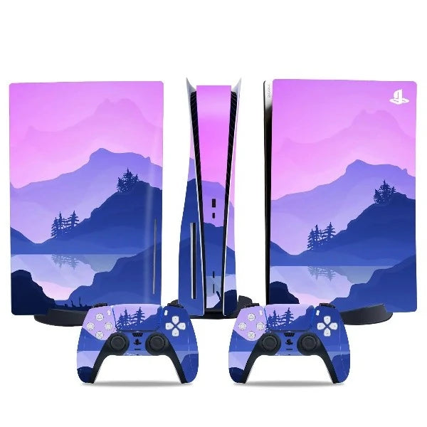 stickers ps5 paysage rose