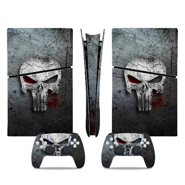 Stickers Ps5 Slim Crâne Métallique