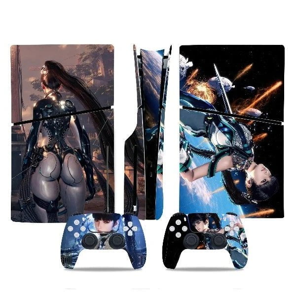 stickers ps5 slim guerriere futuriste sexy