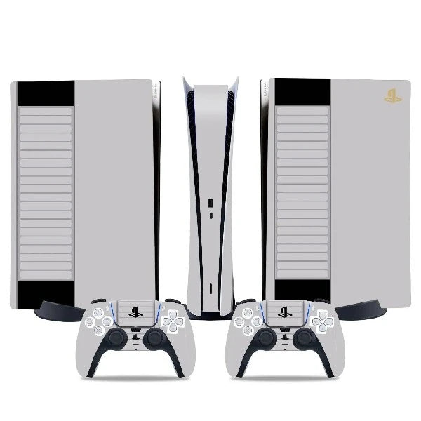 stickers ps5 vintage design gris