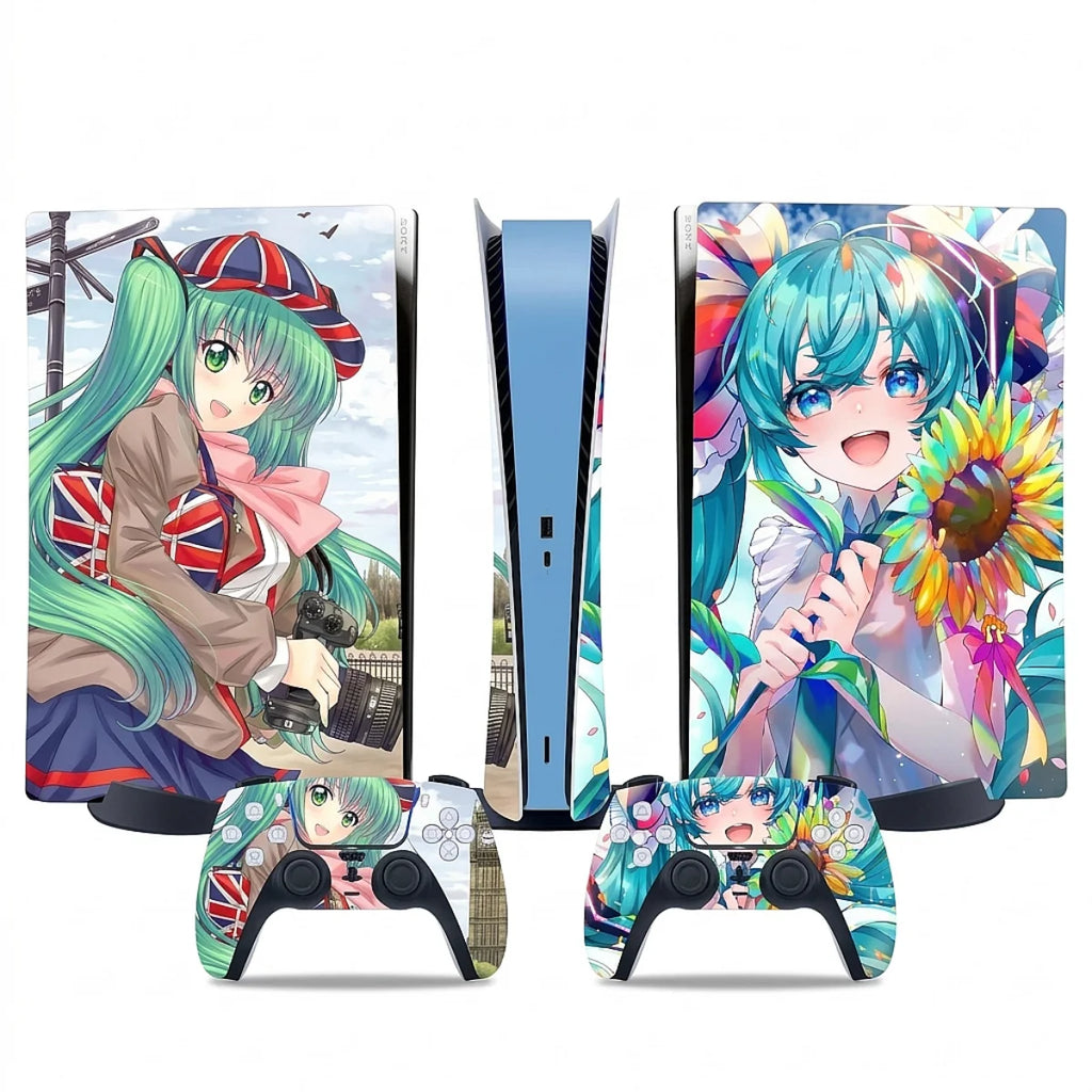 autocollant ps5 anime écolière anglaise