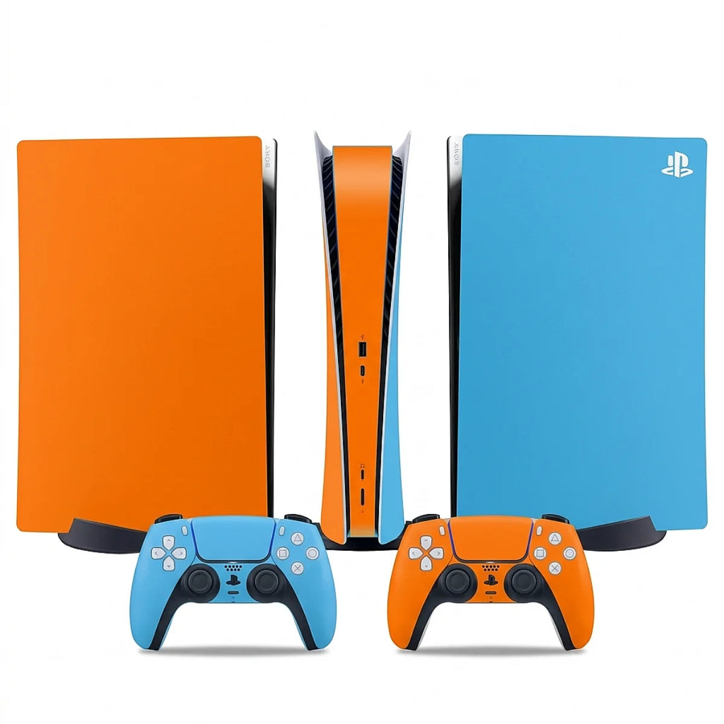 autocollant ps5 bleu et orange