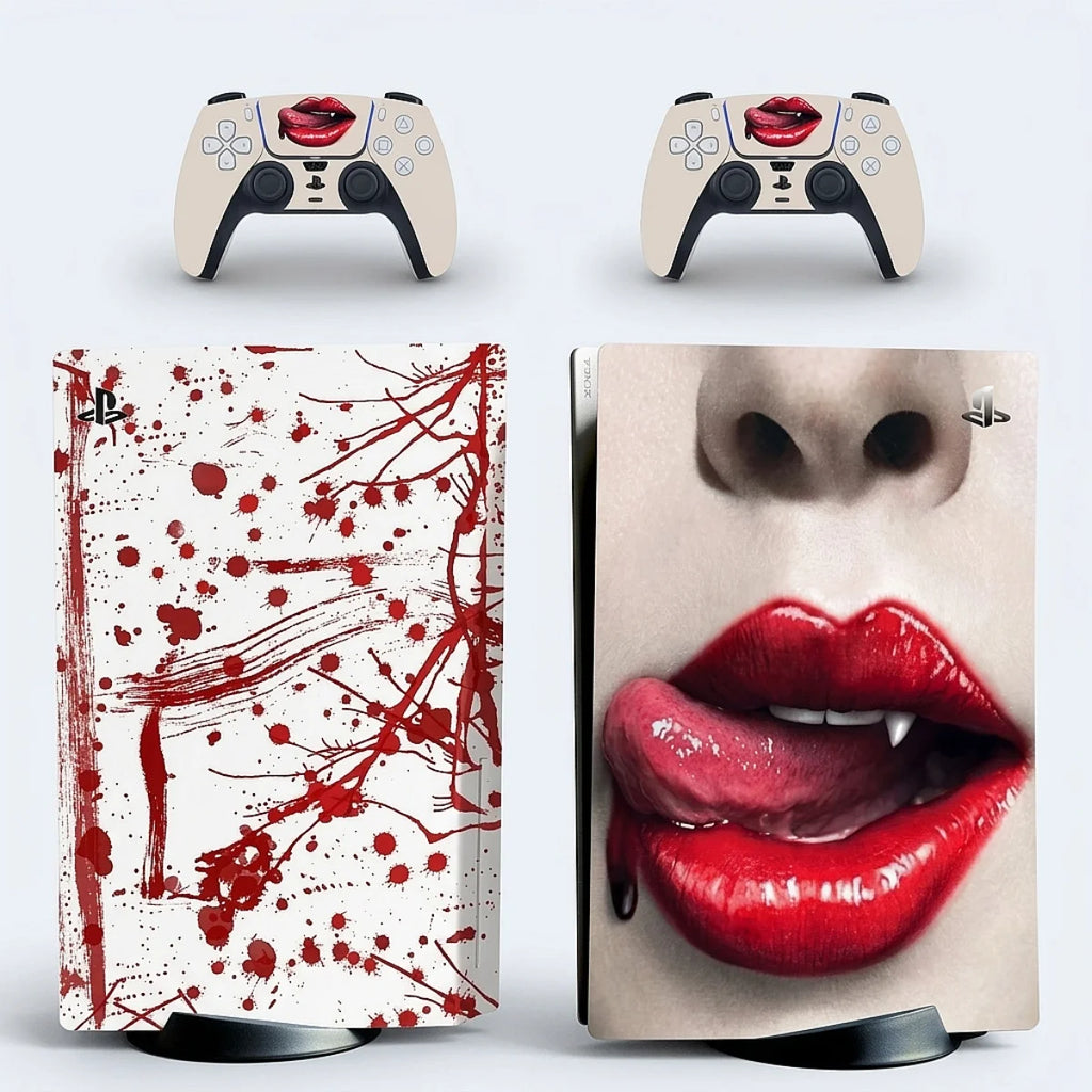 autocollant ps5 bouche de vampire