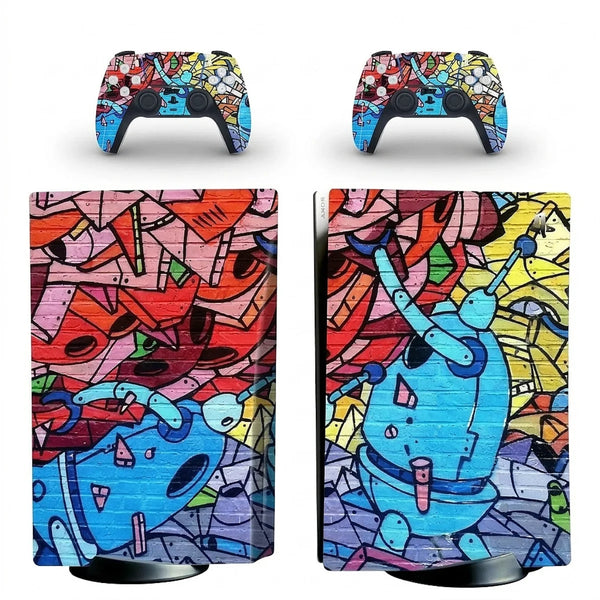 autocollant ps5 graffiti robot