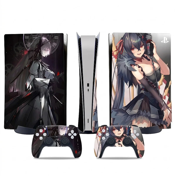 autocollant ps5 manga fille gothique