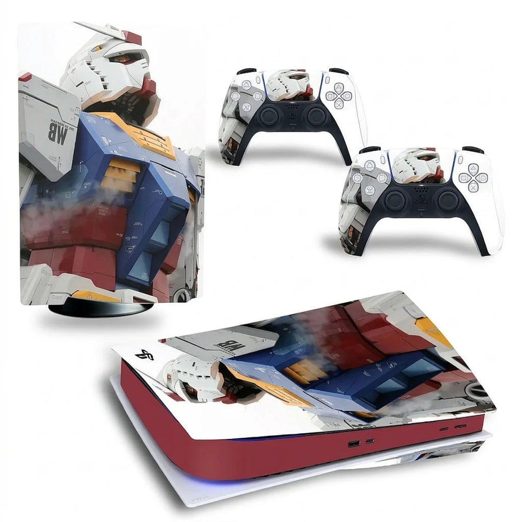 autocollant ps5 mecha japonais