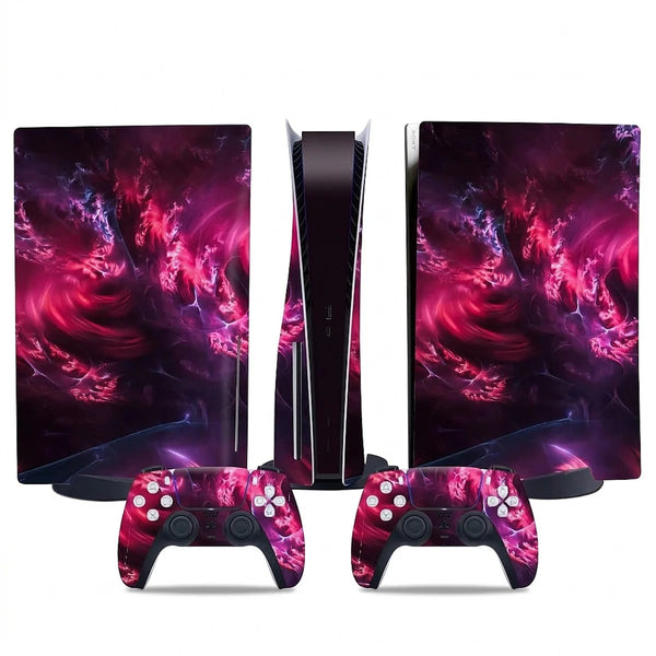 autocollant ps5 nuage nébuleuse rouge