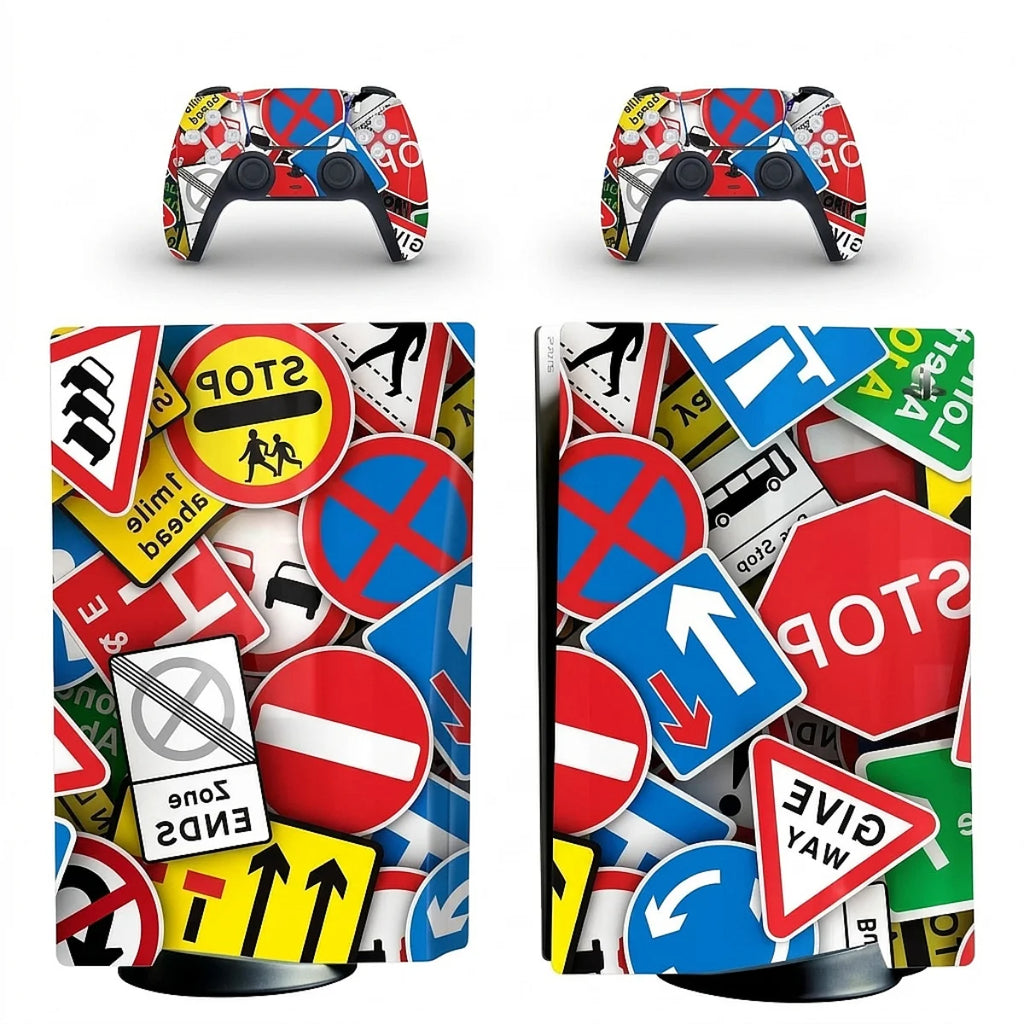autocollant ps5 panneau de signalisation 