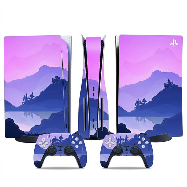 autocollant ps5 paysage rose