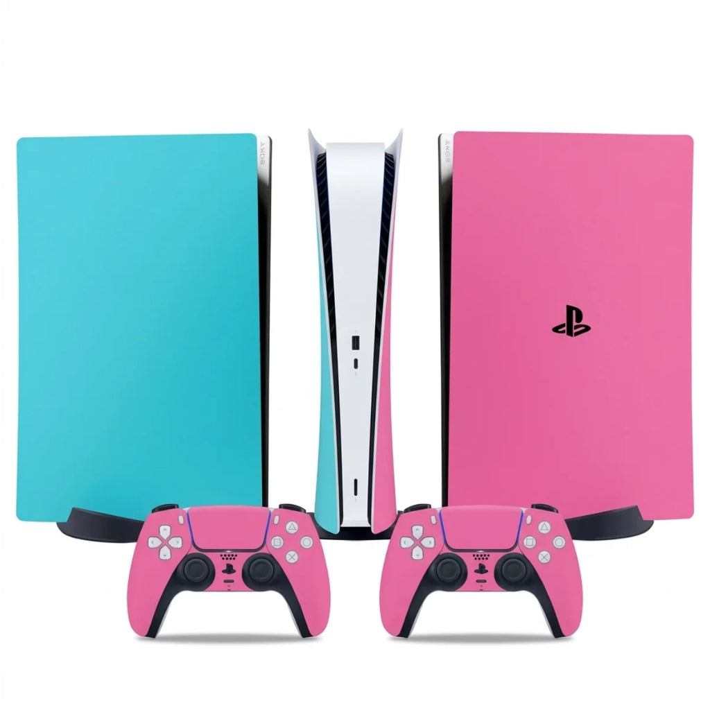 autocollant ps5 rose et bleu