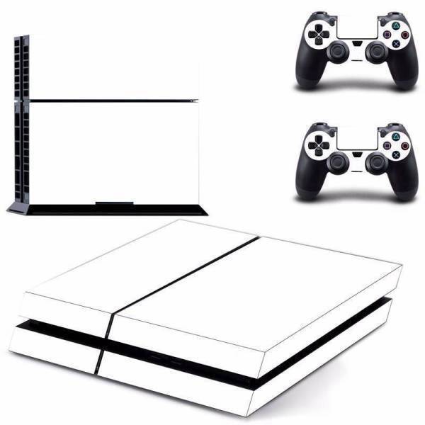 Stickers Ps4 Blanc <br> +2 stickers blanc pour manette