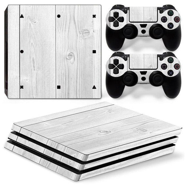 stickers Ps4 Pro Bois Blanc