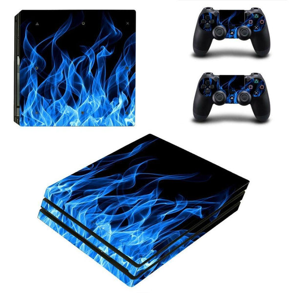 Stickers Ps4 Pro <br> flamme bleu
