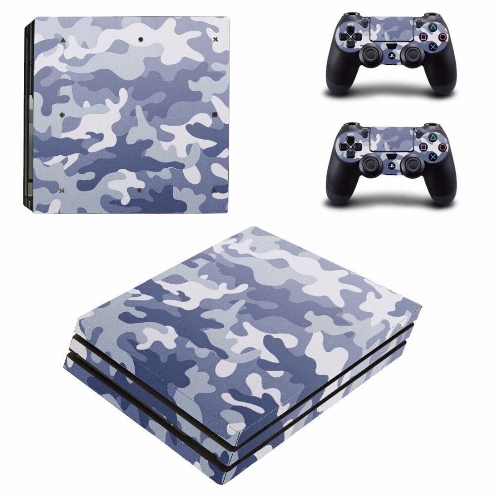 Stickers Ps4 Pro Camouflage Bleu
