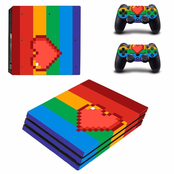 Stickers Ps4 Pro Coeur Rétro