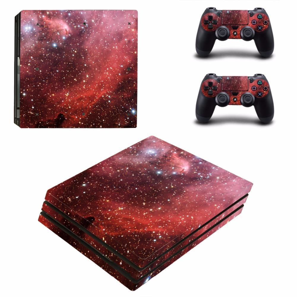 Stickers Ps4 Pro Galaxy Rouge
