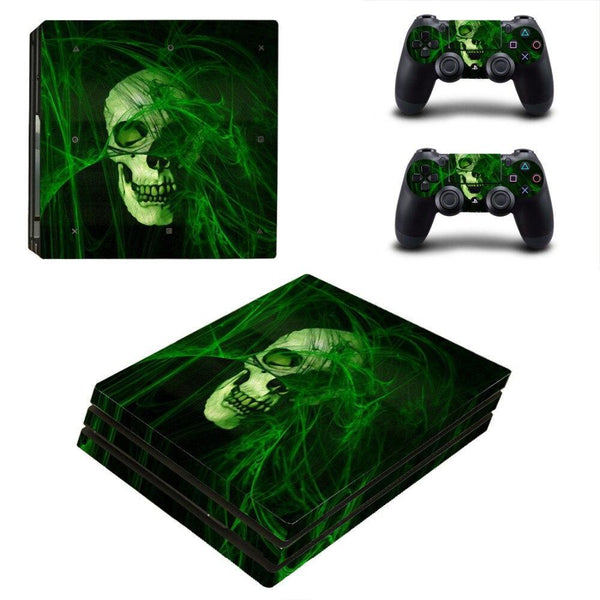 Stickers Ps4 Pro Tête de Mort Verte