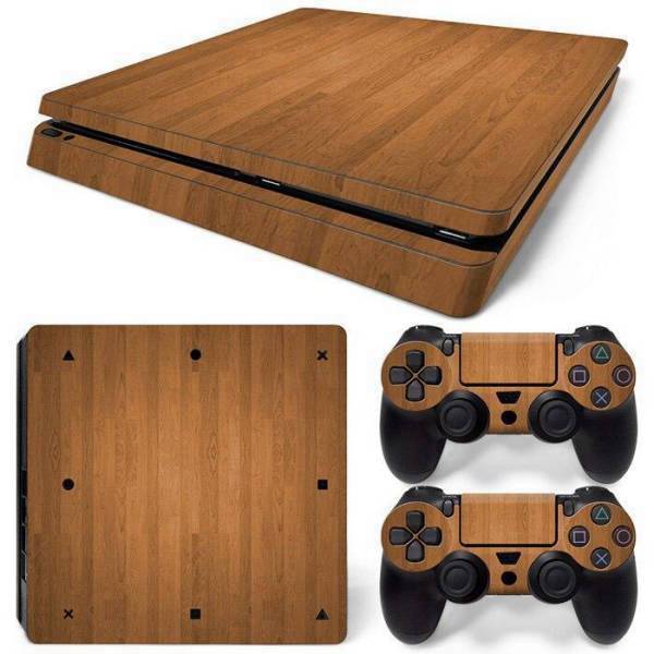 Stickers Ps4 Slim <br> Bois Naturel