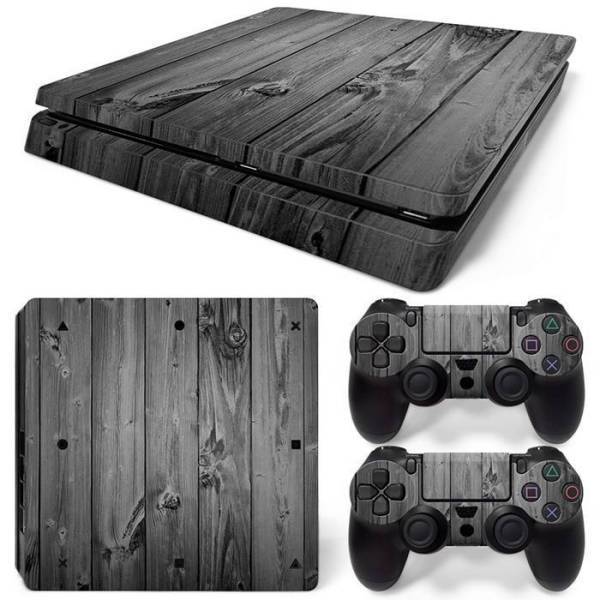 Stickers Ps4 Slim <br> Bois Sobre