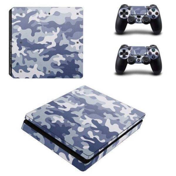 Stickers Ps4 Slim <br> Camouflage Navale