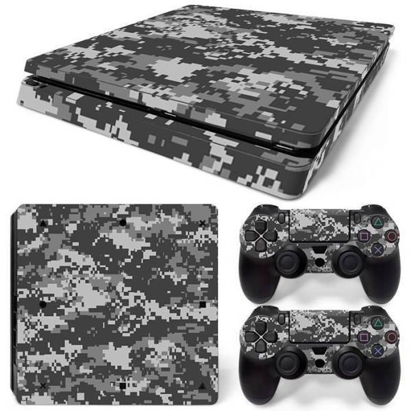 Stickers Ps4 Slim <br> Camouflage Numérique