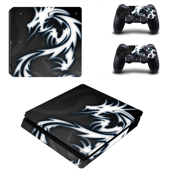 Stickers Ps4 Slim Dragon Blanc
