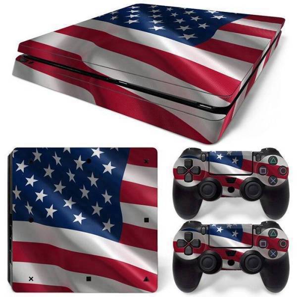 Stickers Ps4 Slim <br> Drapeau Américain