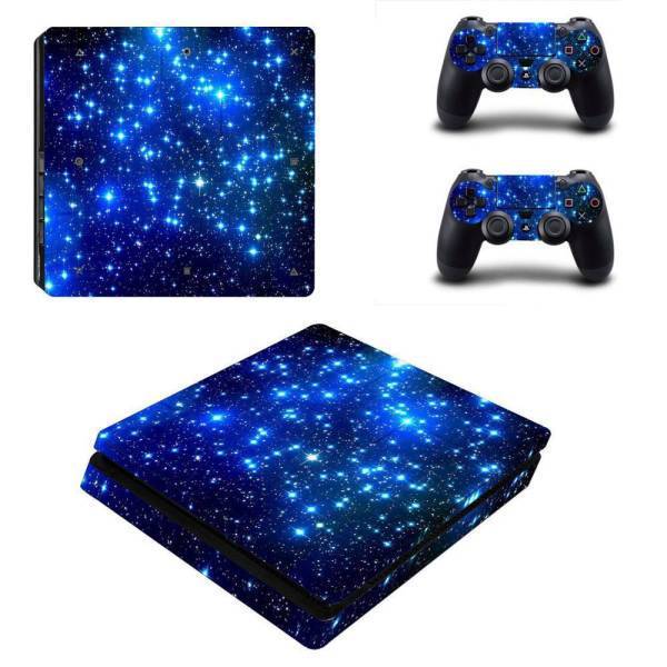 Stickers Ps4 Slim <br> Etoiles Bleu