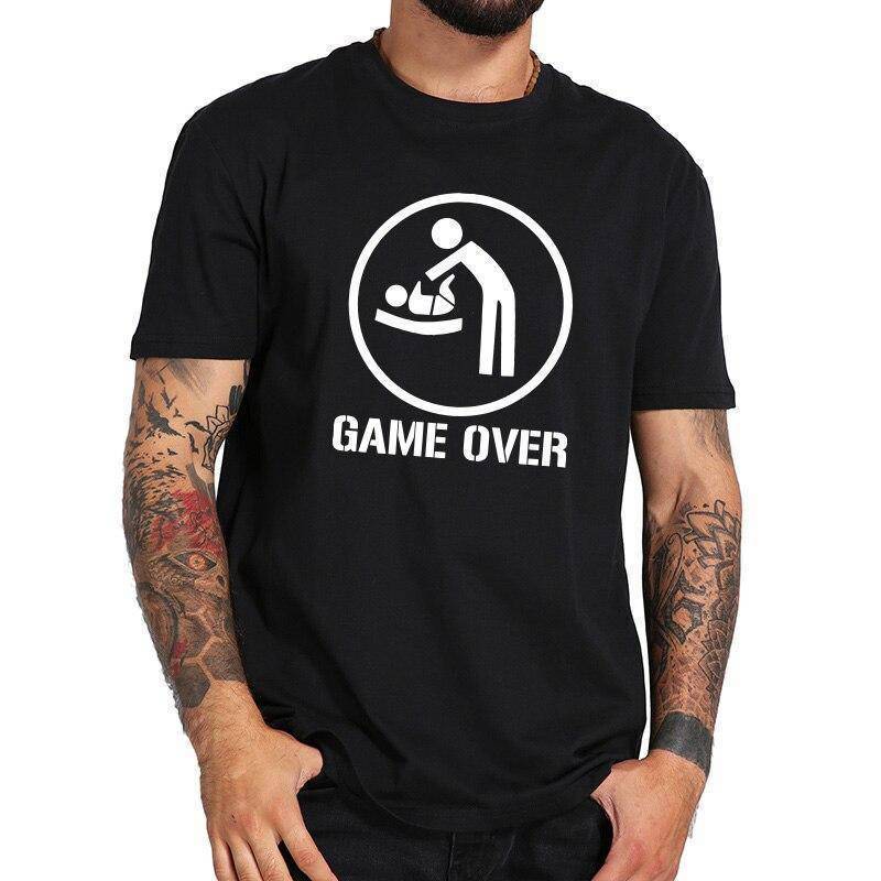 T shirt Papa Geek Game Over Gaming Univers